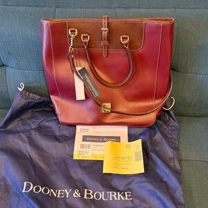 NWT Dooney & Bourke Editor’s Travel Tote in Bordeaux Burgundy Leather (RARE)
